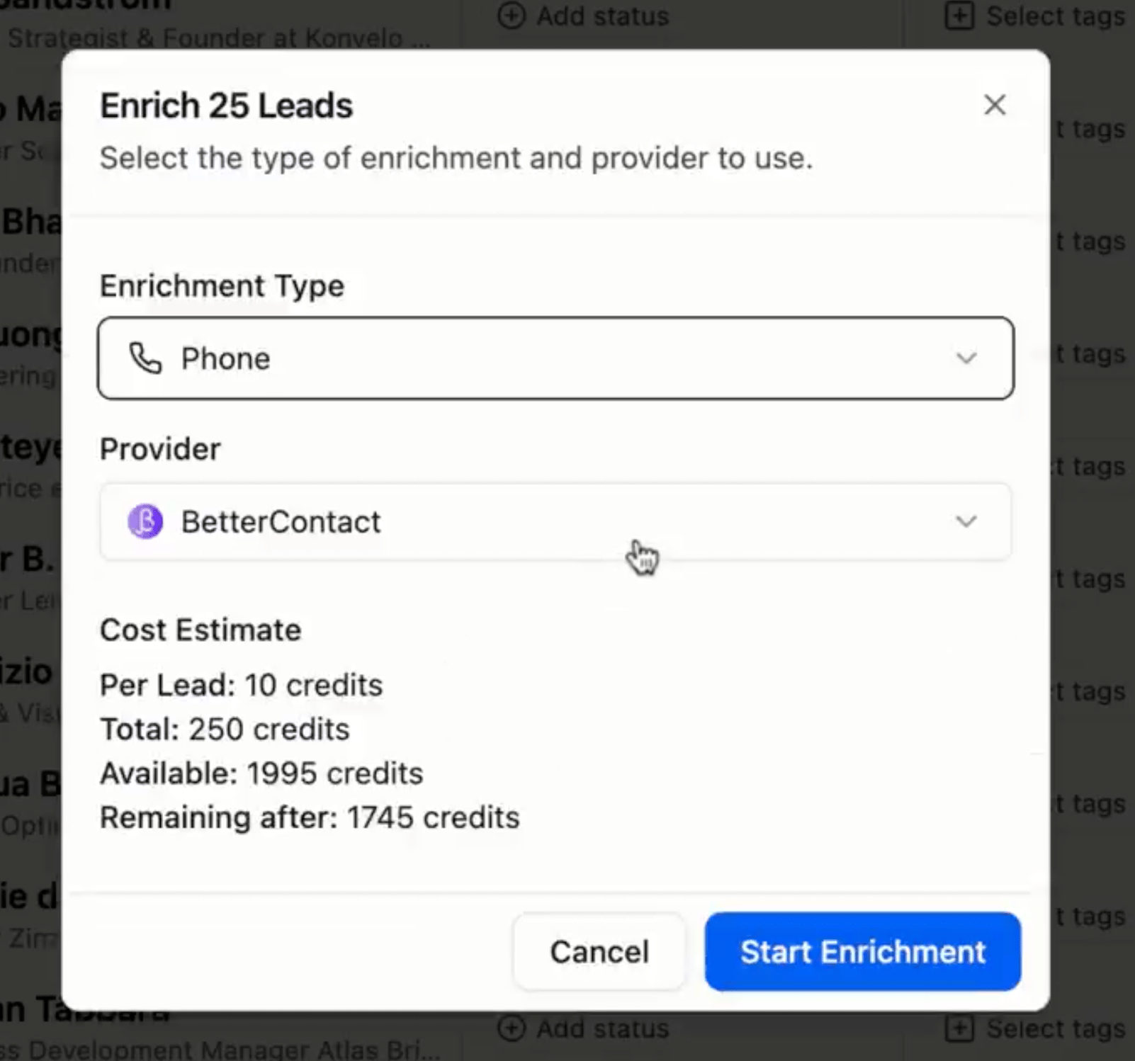 How to Check if You Have Enrichment Credits screenshot 1