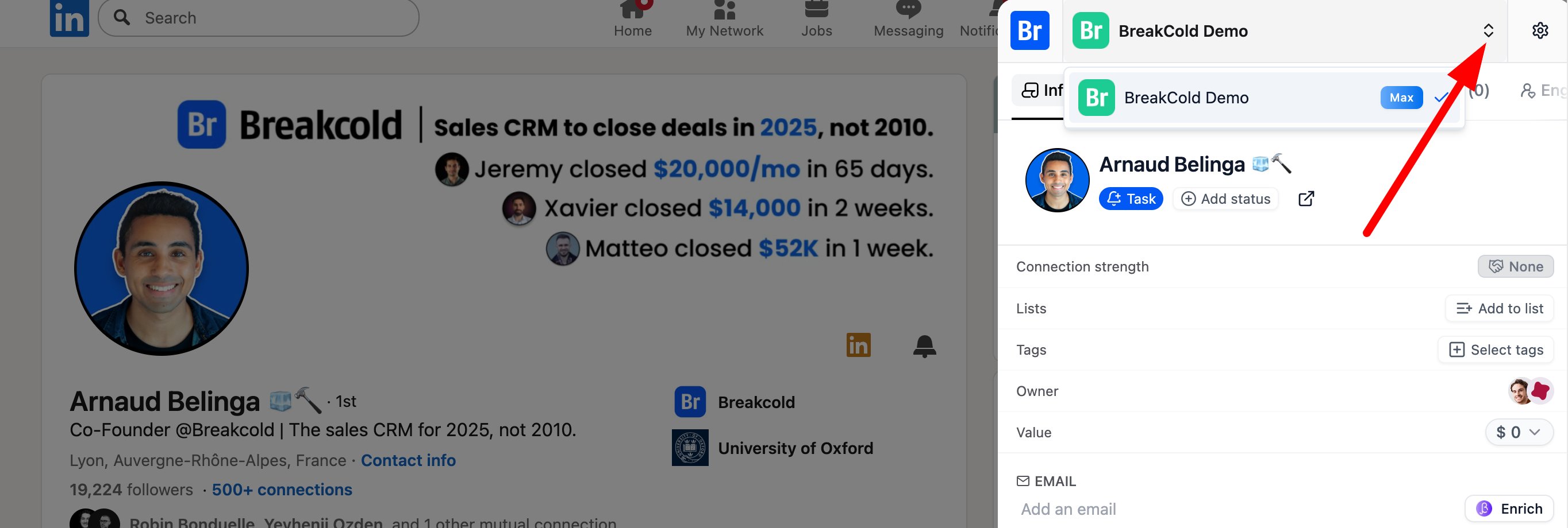 How can I quickly switch between workspaces using the Chrome extension? screenshot 1