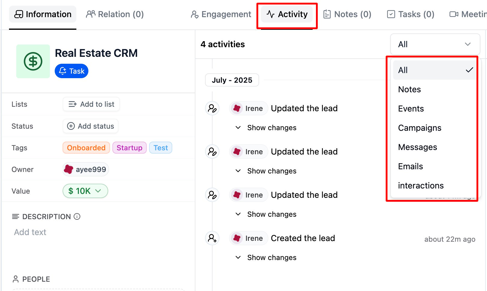 Will bulk changes on deals trigger notifications? screenshot 1