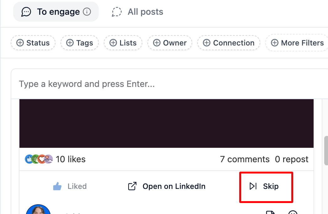 How can I skip posts I don’t want to see? screenshot 1