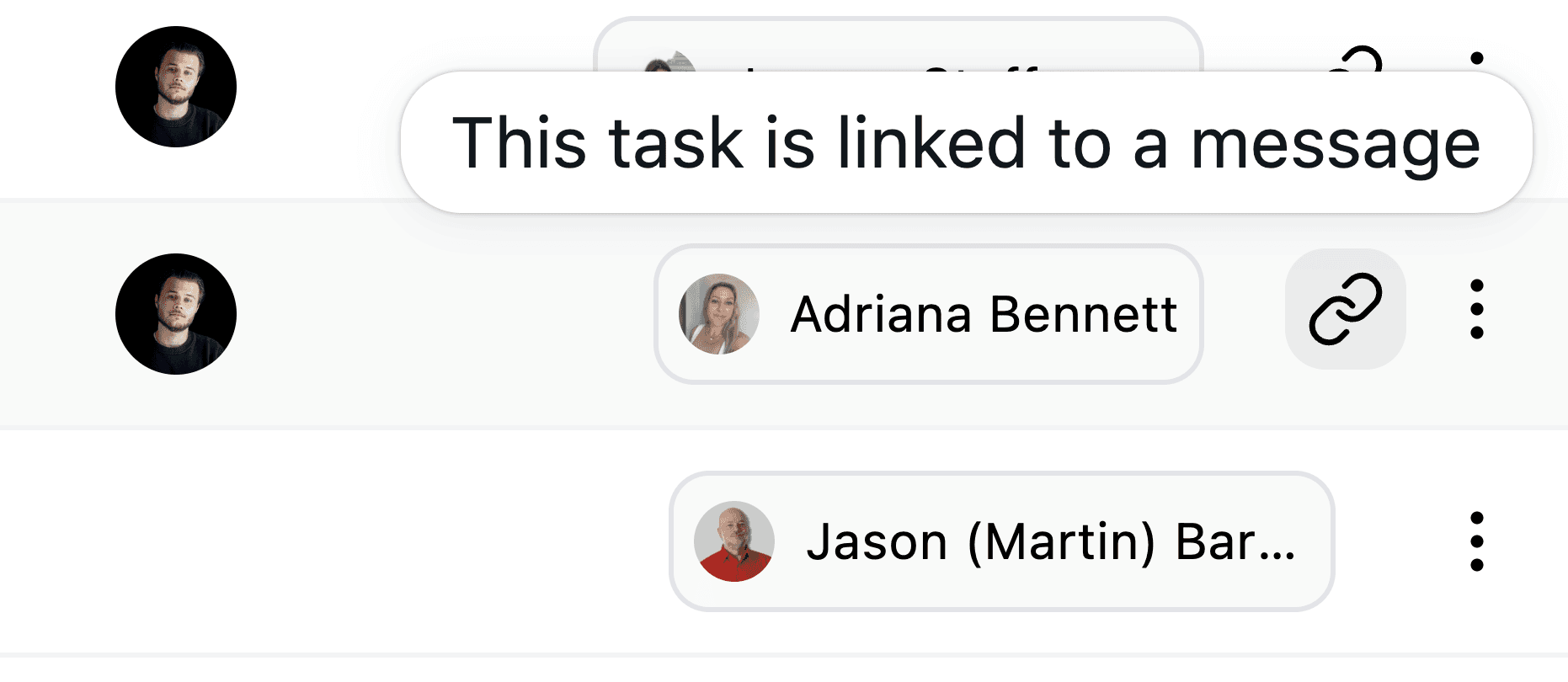 Are tasks linked to a message? screenshot 1