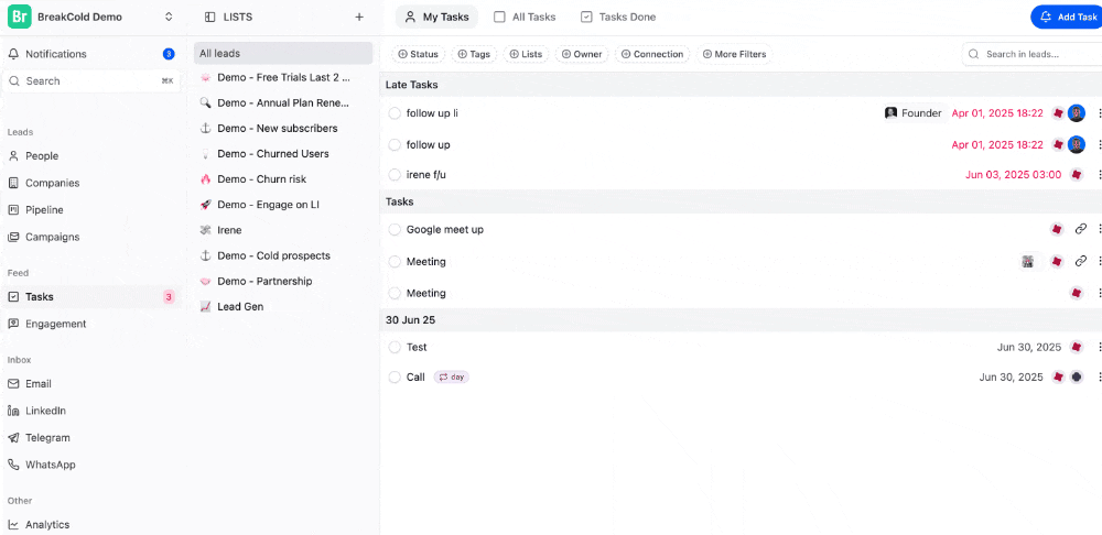 Can I filter by my tasks, all tasks, or completed tasks? screenshot 1