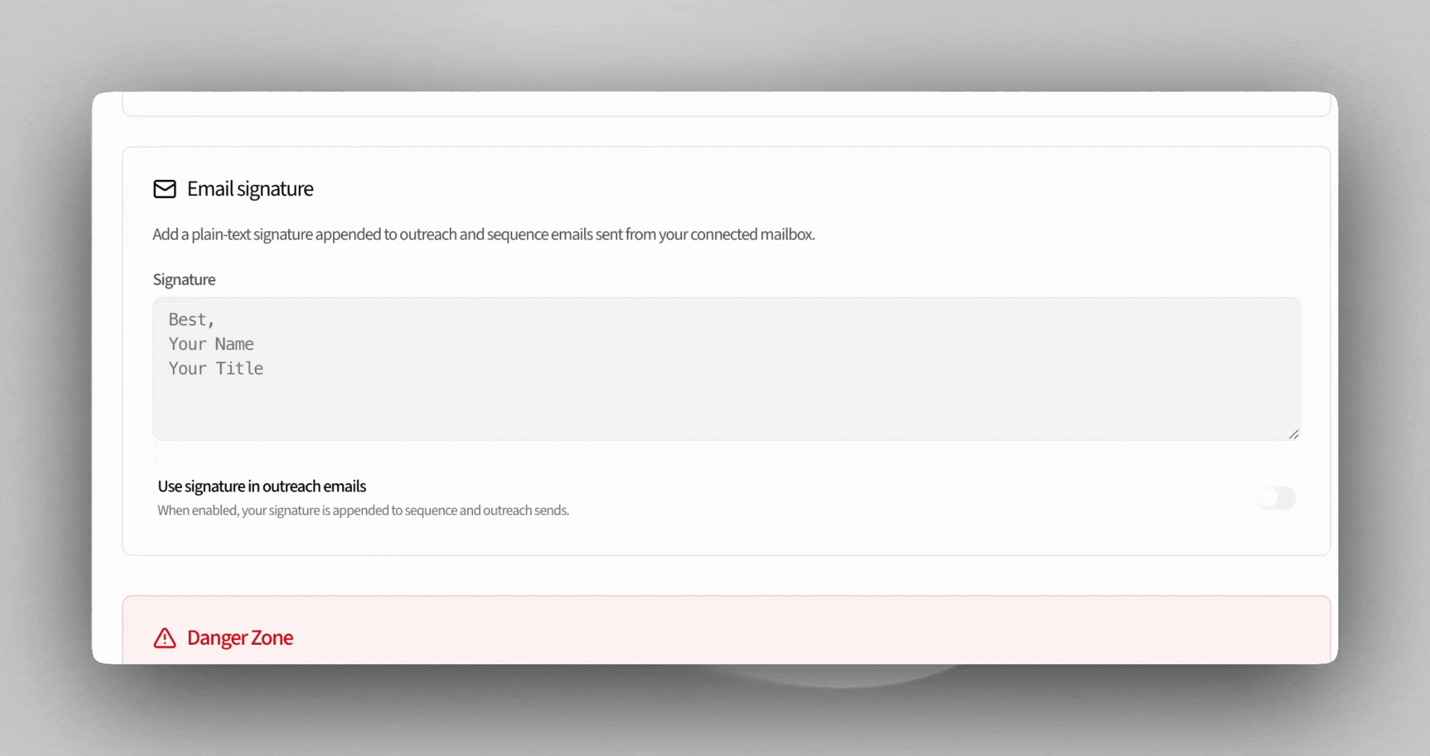 Custom email signature demo
