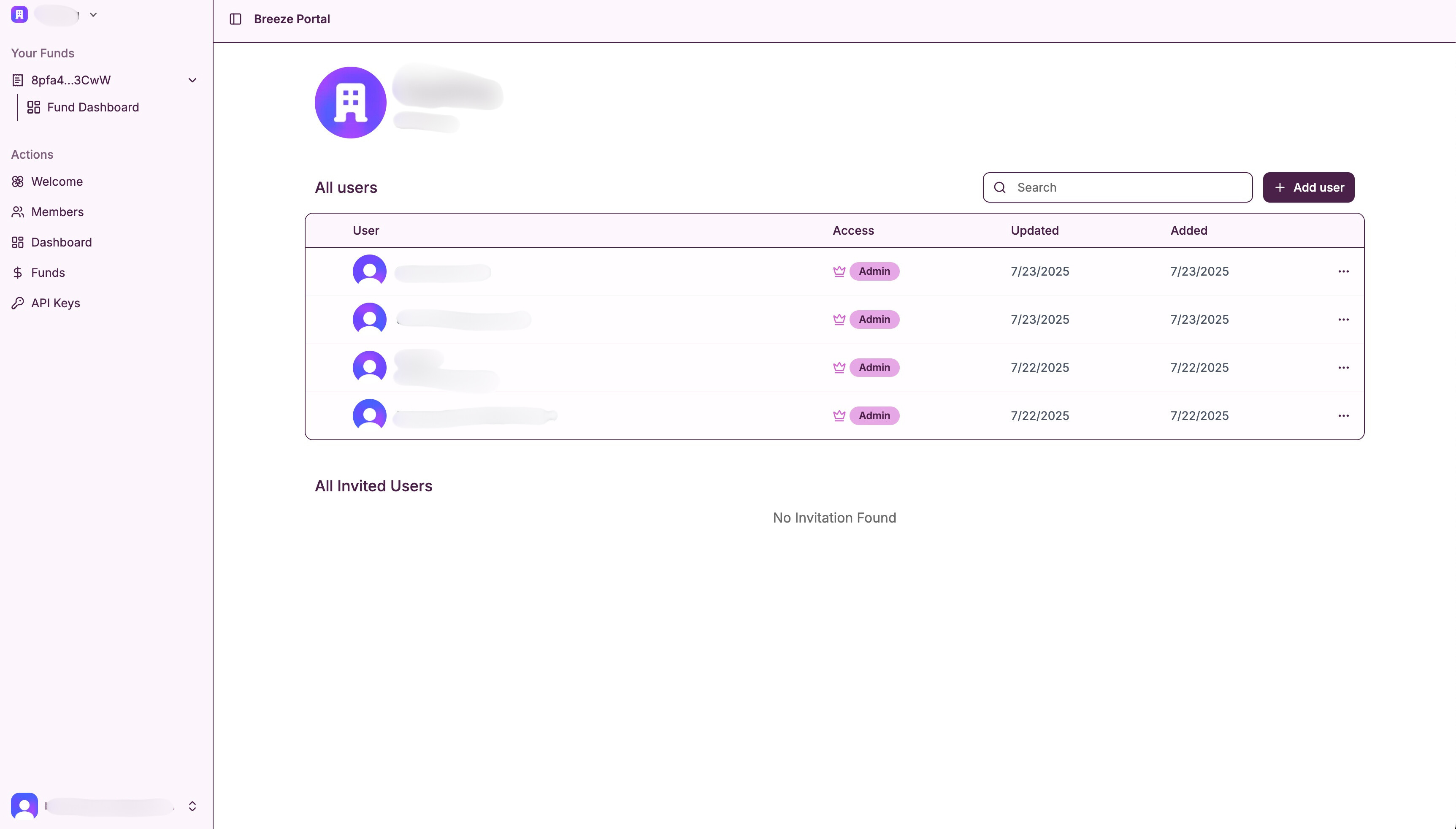 Member Management Interface