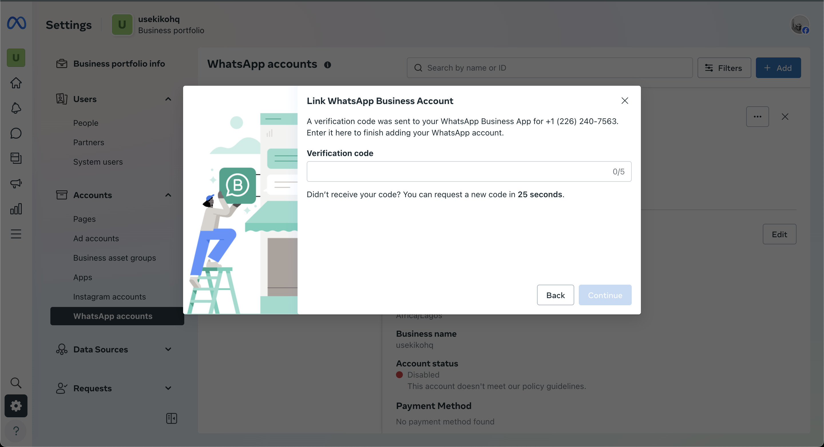 Enter verification code