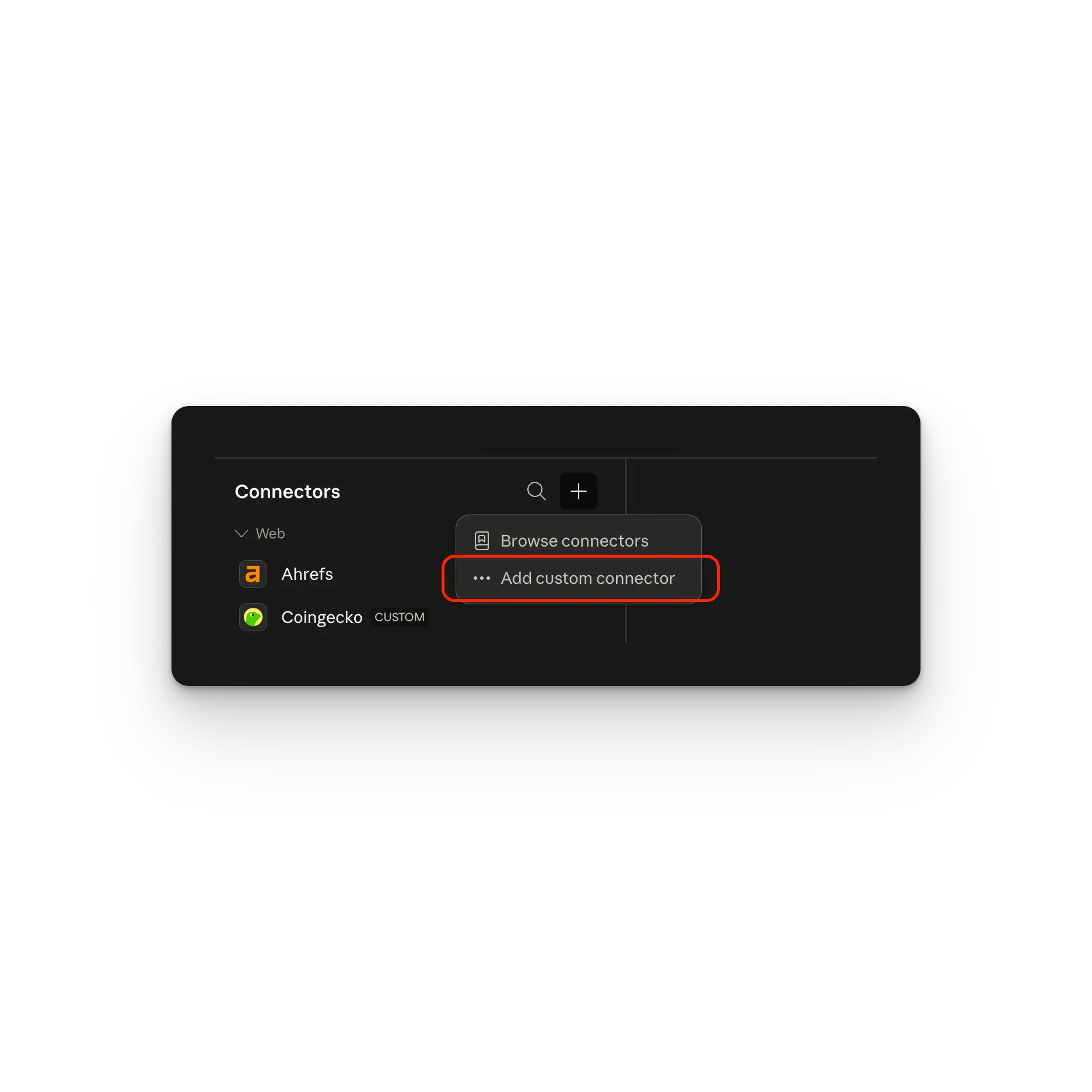 Open connectors and select Add custom connector