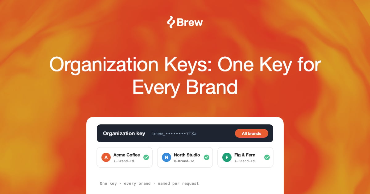 Organization Keys: One Key for Every Brand