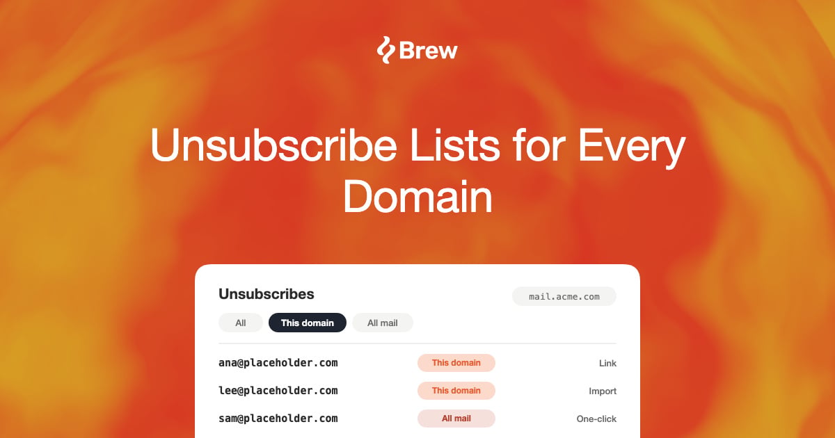 Unsubscribe Lists for Every Domain