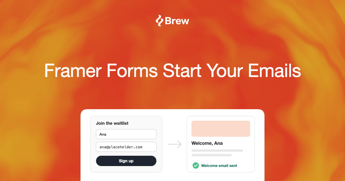Framer Forms Start Your Emails