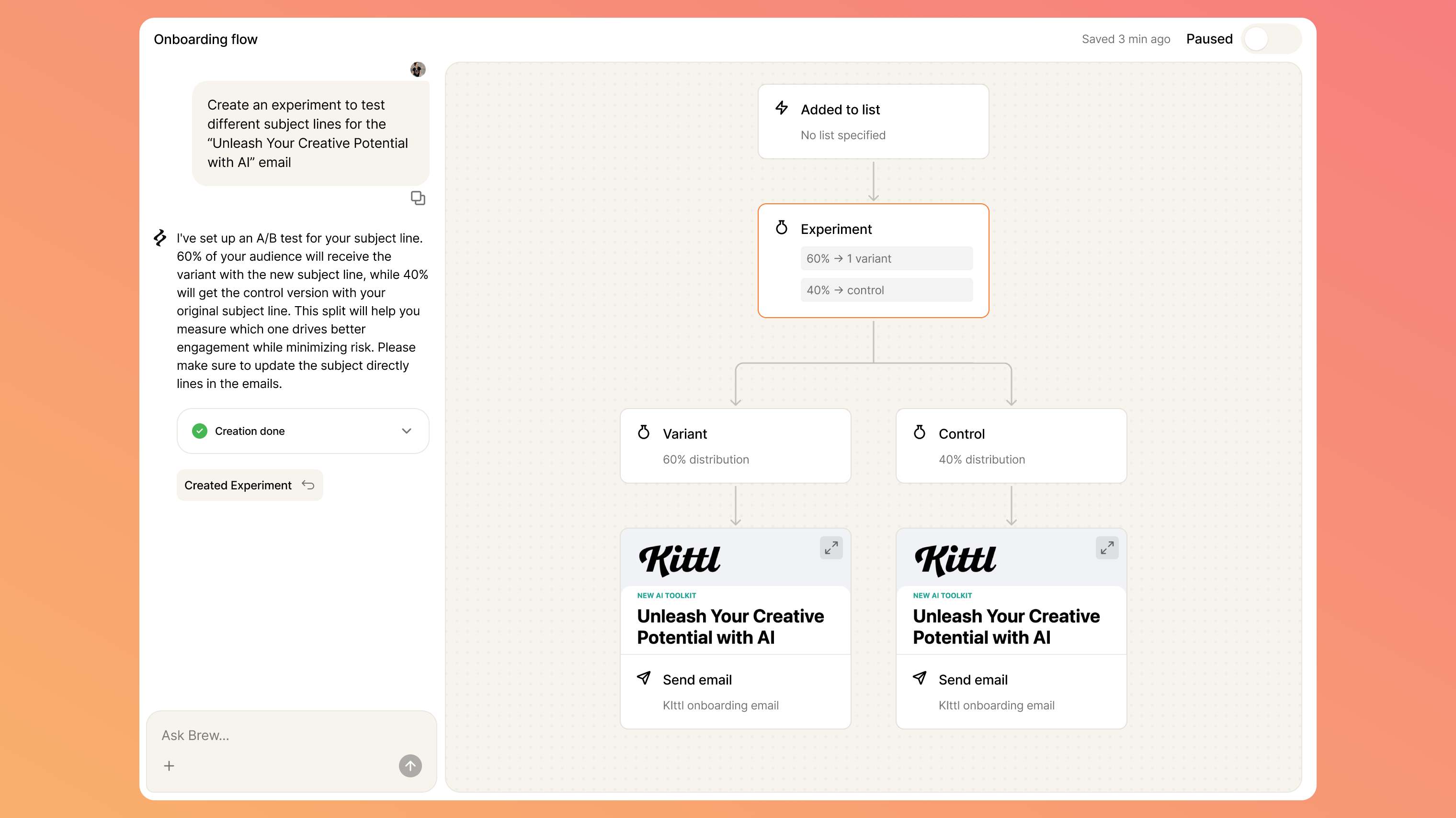 Createexperimentwith AI Pn