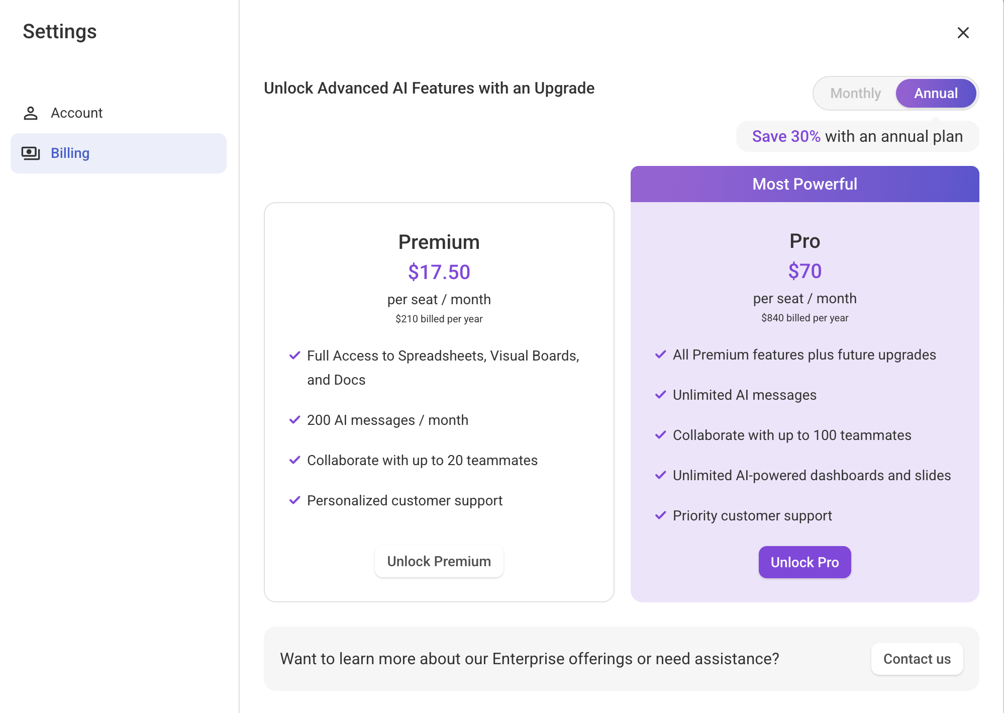 Billing cycle in Bricks