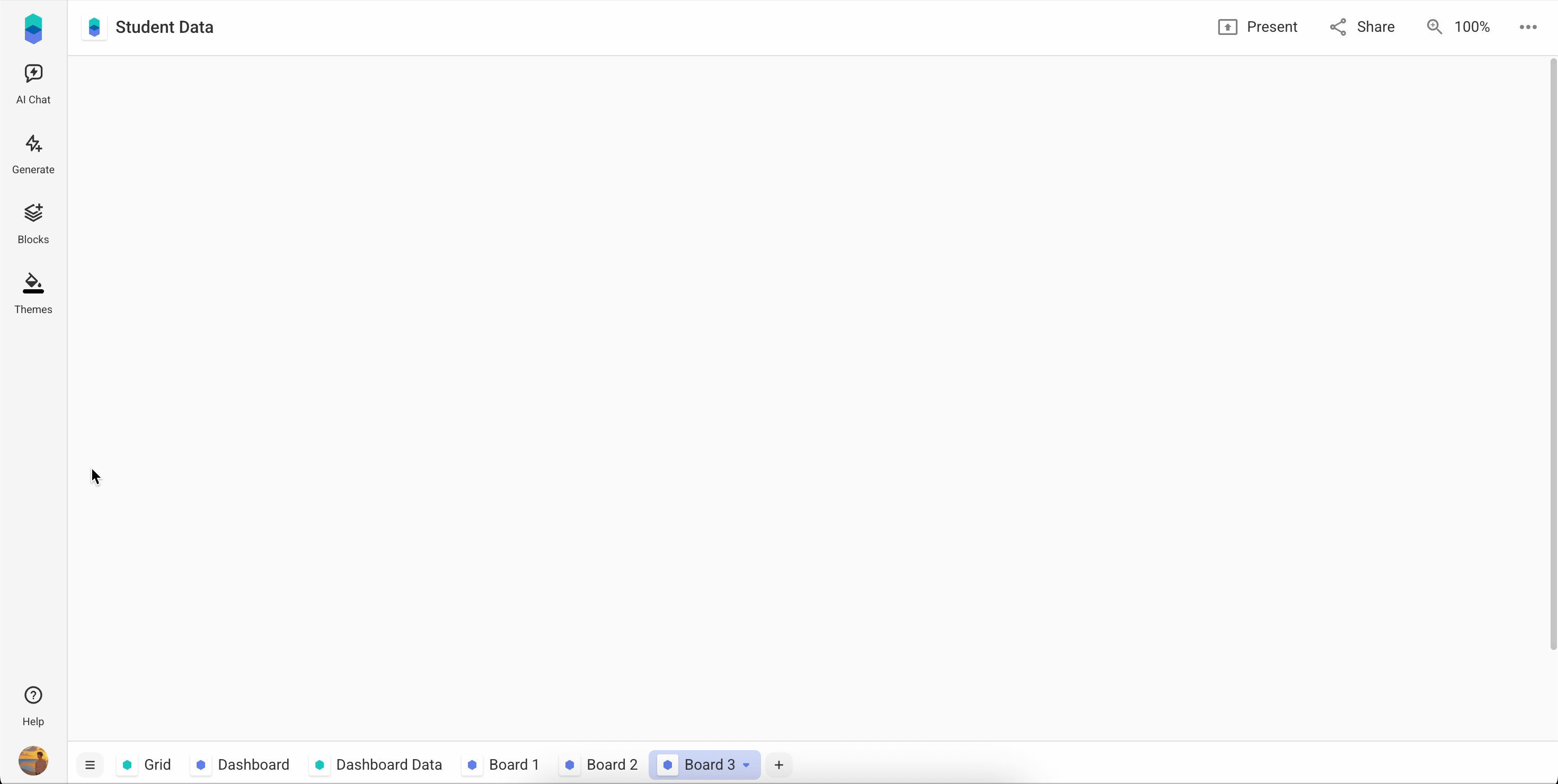 Adding chart in a canvas block