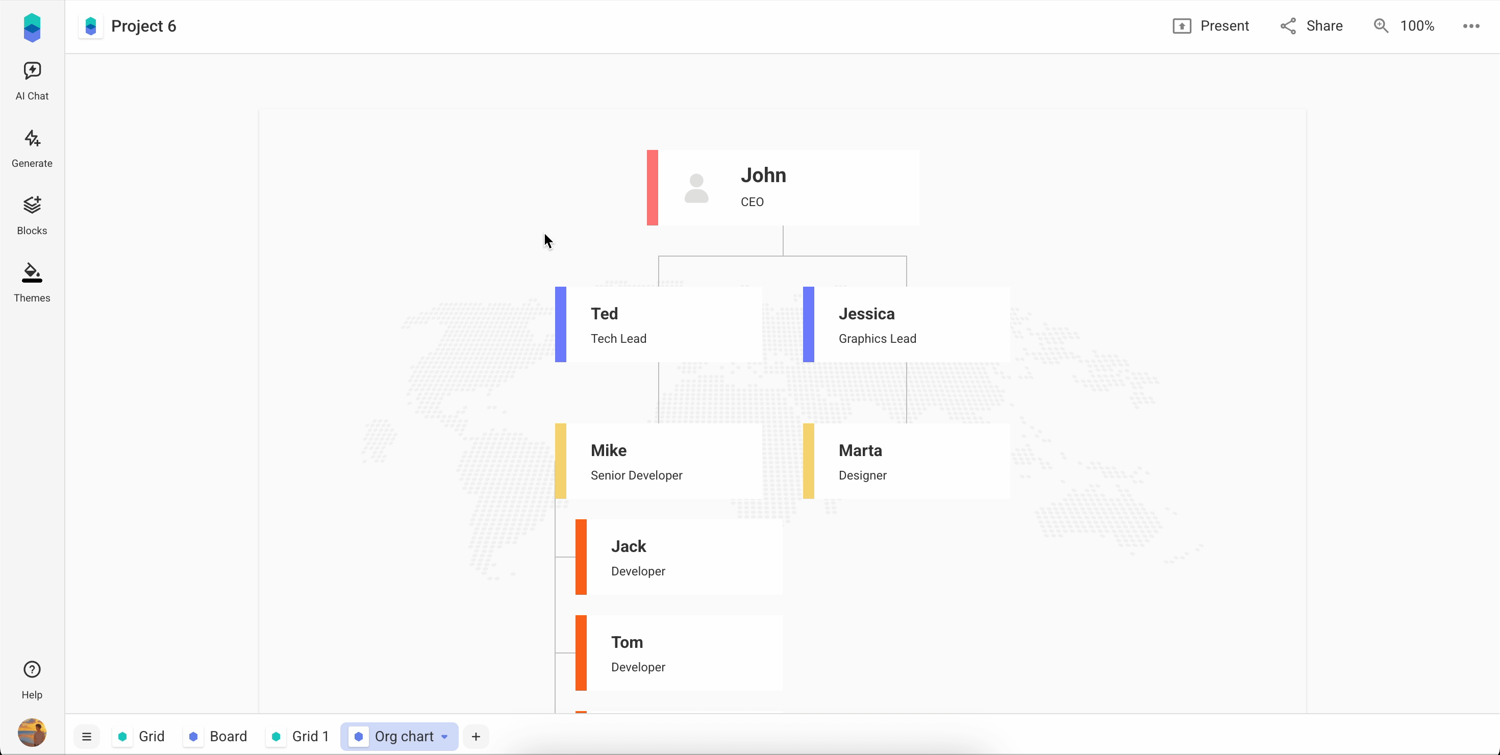 How to link own data to org charts in Bricks