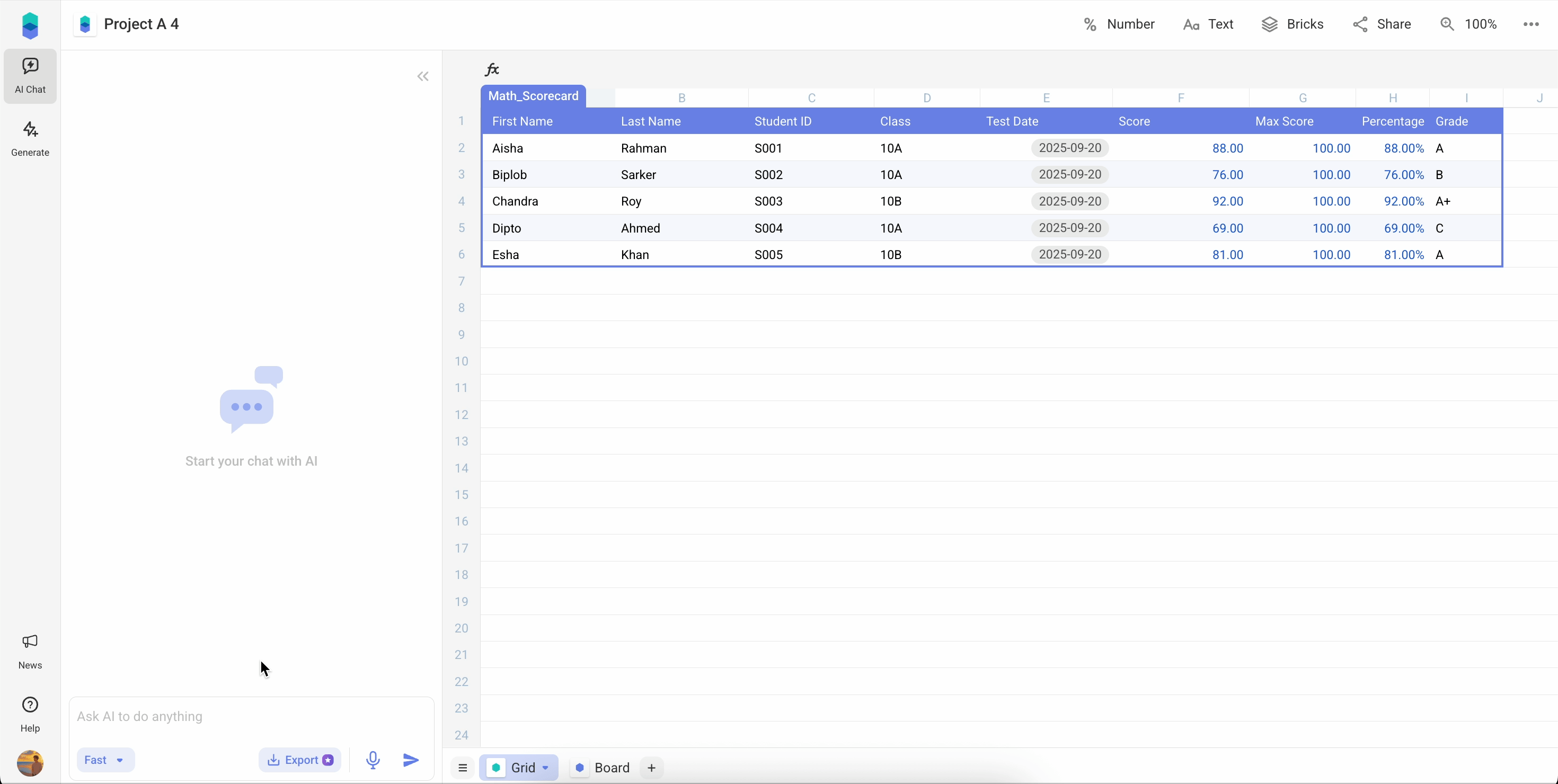 Formula example: text