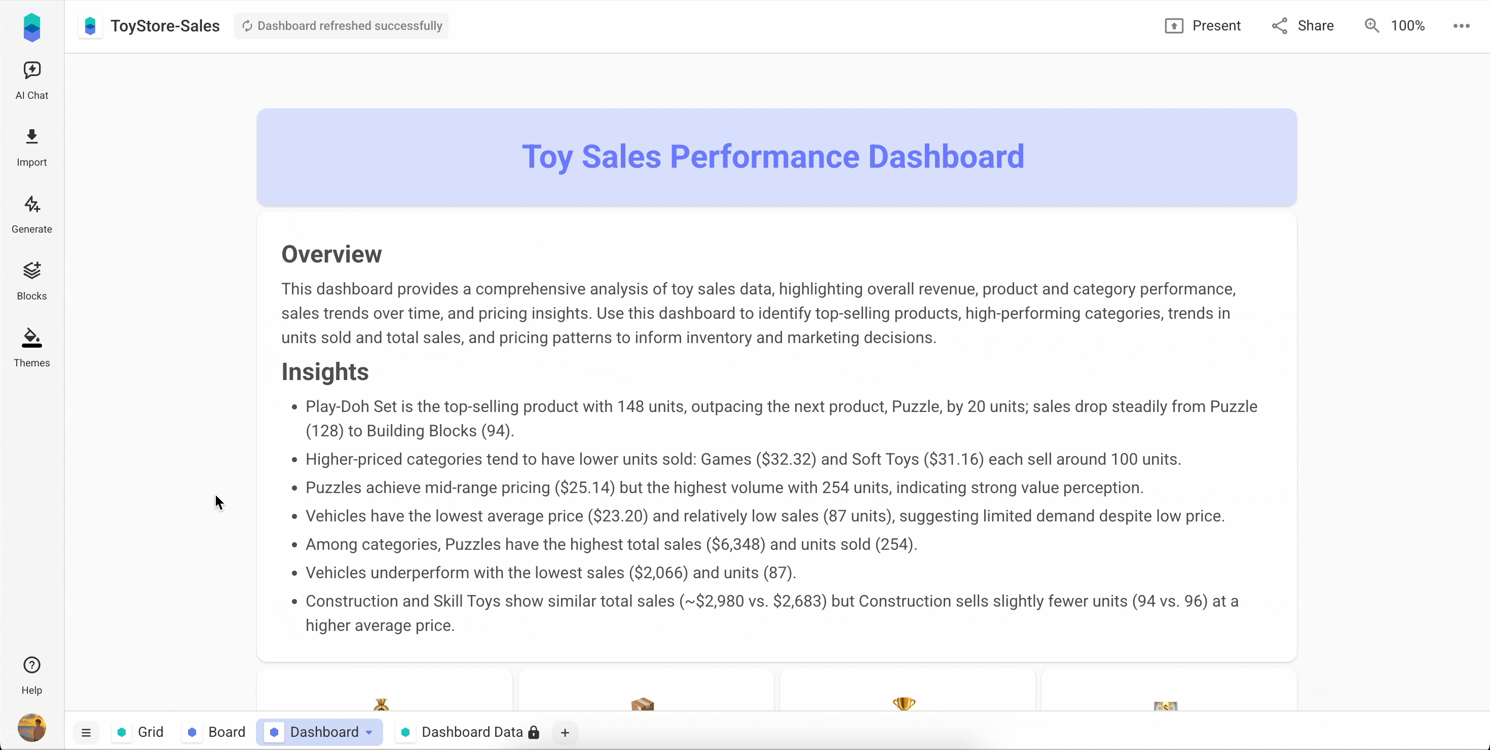 Example of automatic refresh after adding new rows