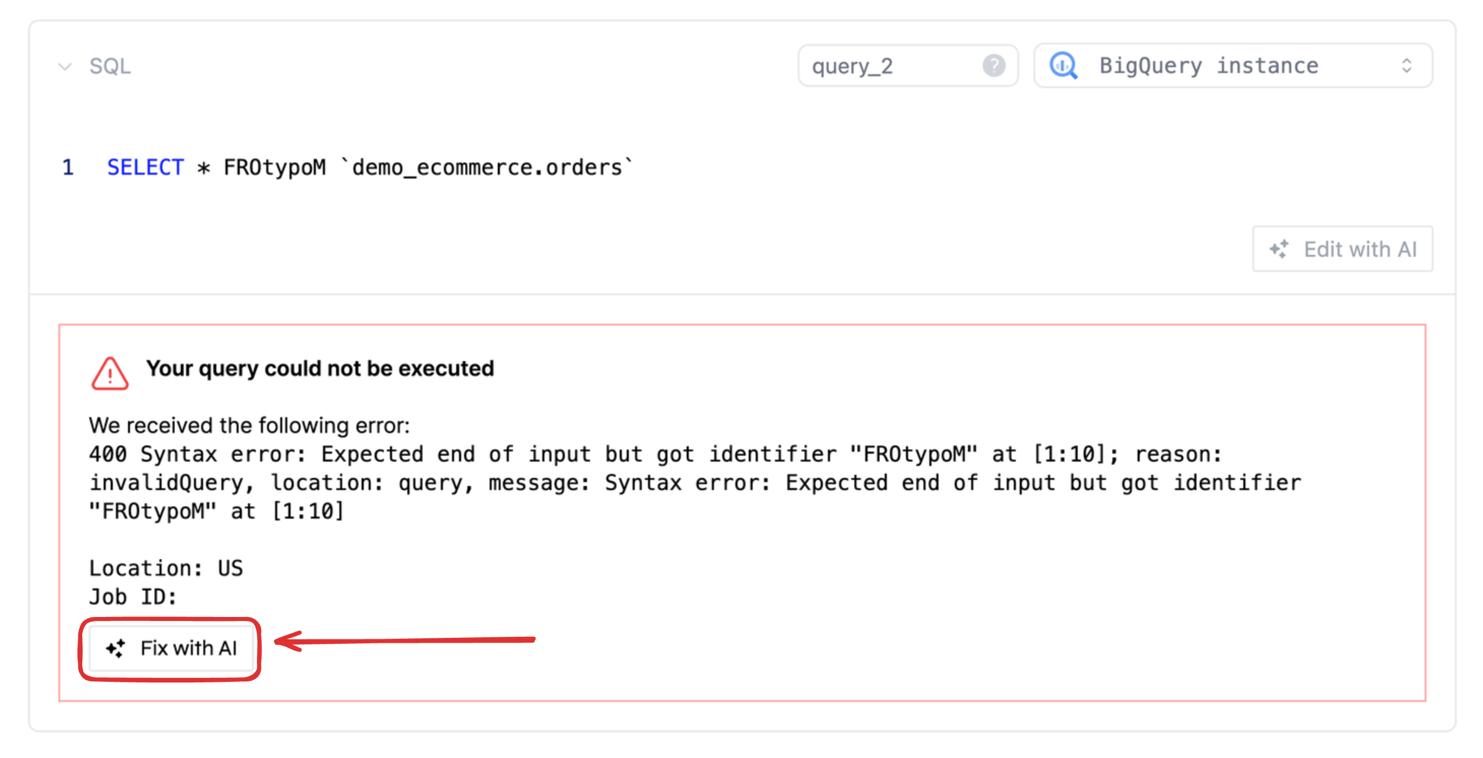 Fixing an error with the AI assistant