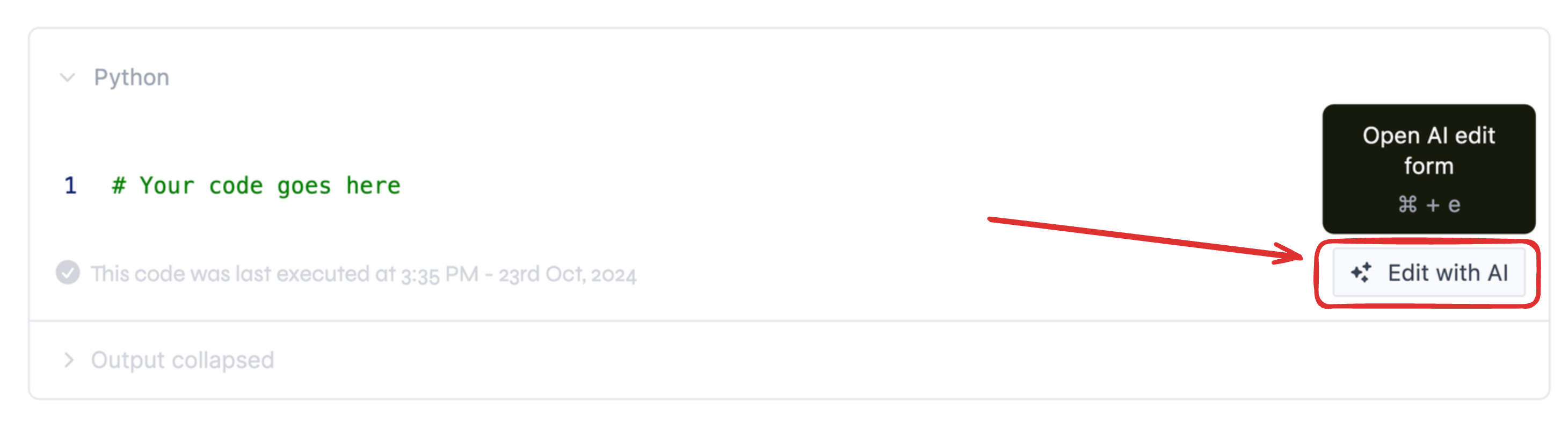 Opening the AI assistant