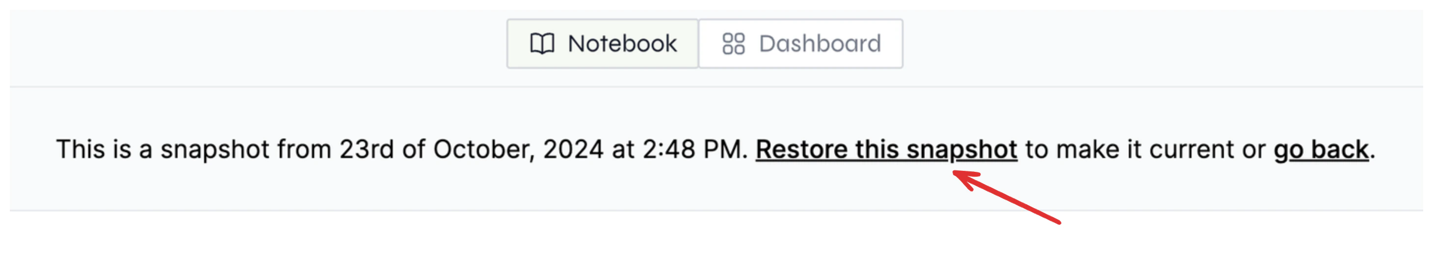 Restoring a snapshot.