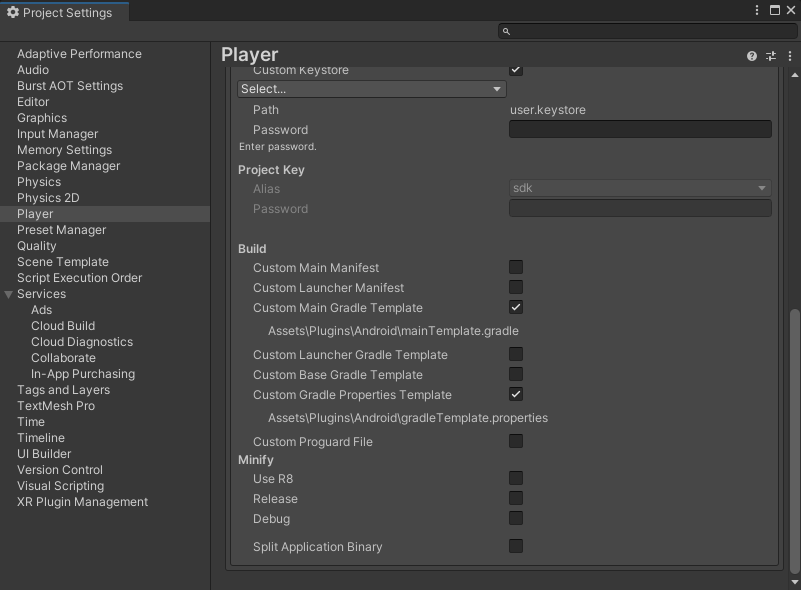 Enable Custom Gradle Templates