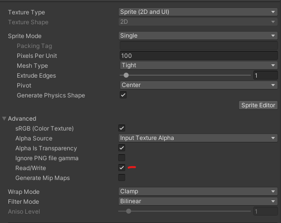 Texture Import Settings Read/Write