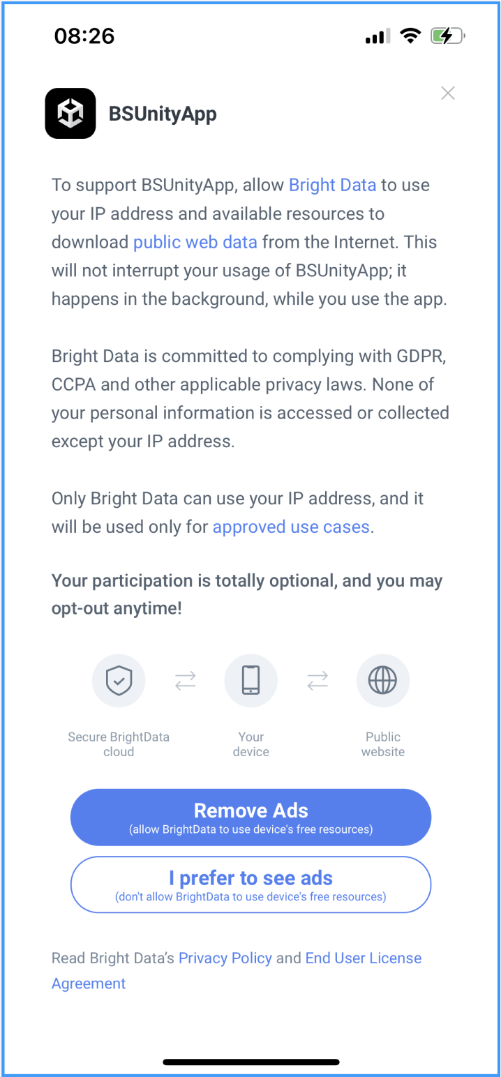 Consent UI Mockup