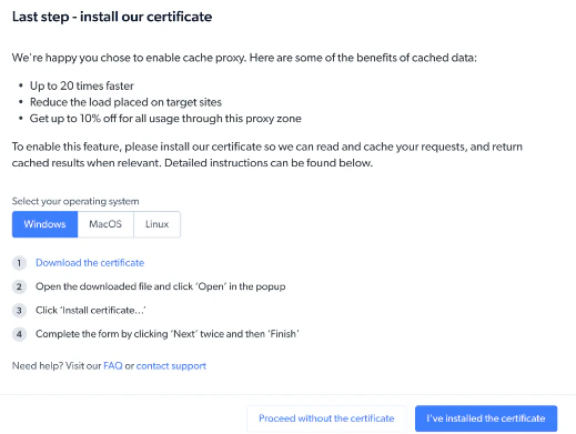 Install Certificate