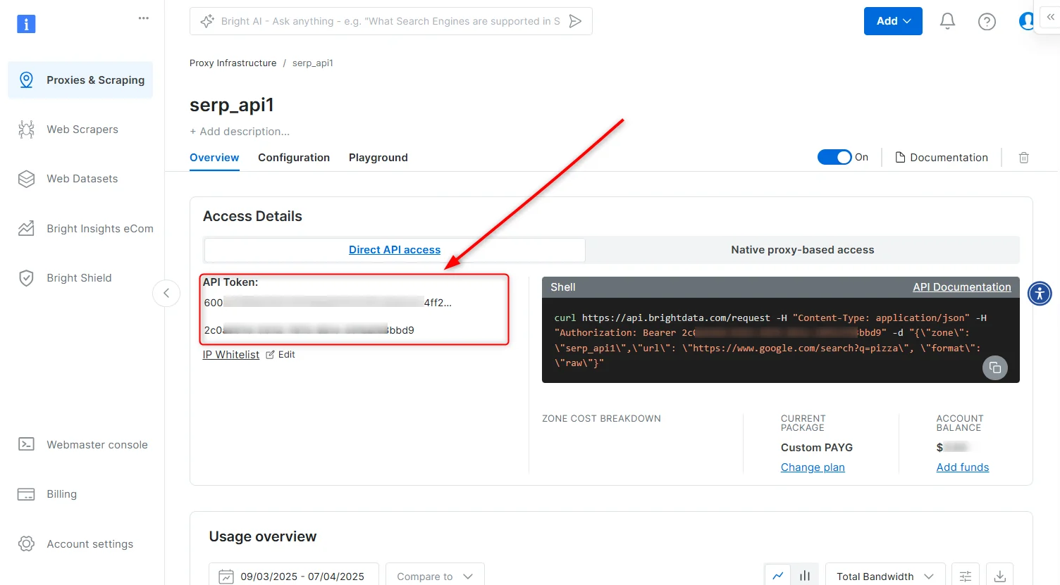 SERP API key