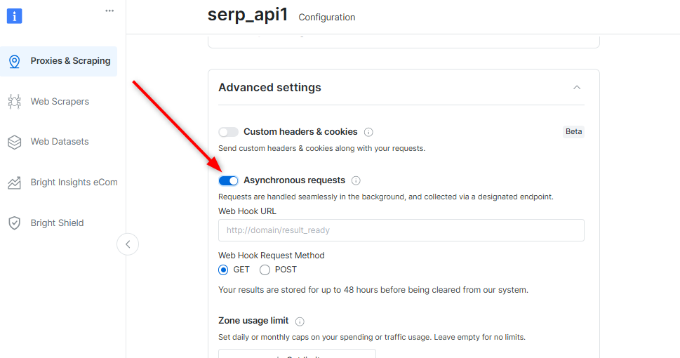Enable async requests