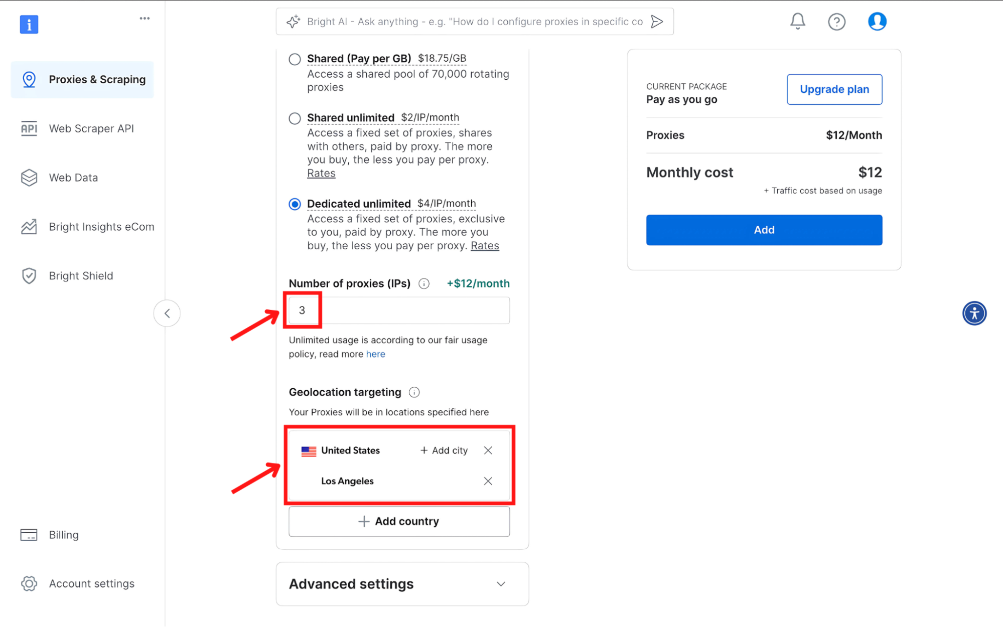 Specify IPs and Location