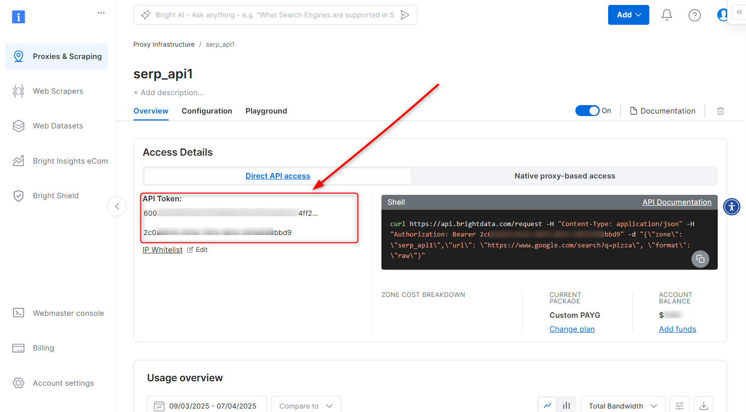 SERP API key
