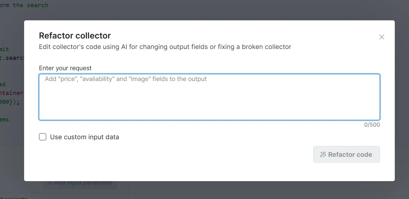 Refactor collector panel