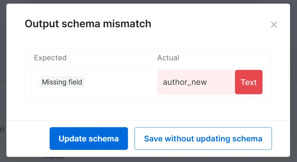 Update schema prompt