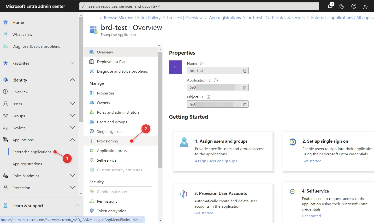 Entra Enterprise Applications view with Bright Data application selected