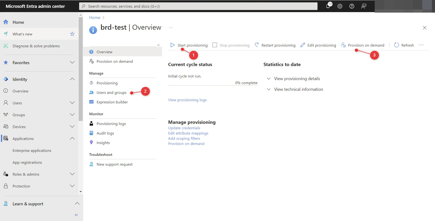 Entra Users and groups page with users assigned to the Bright Data application