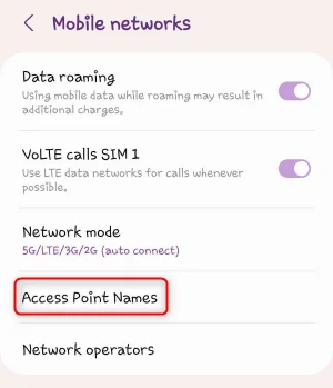Step 2. Locate APN Settings