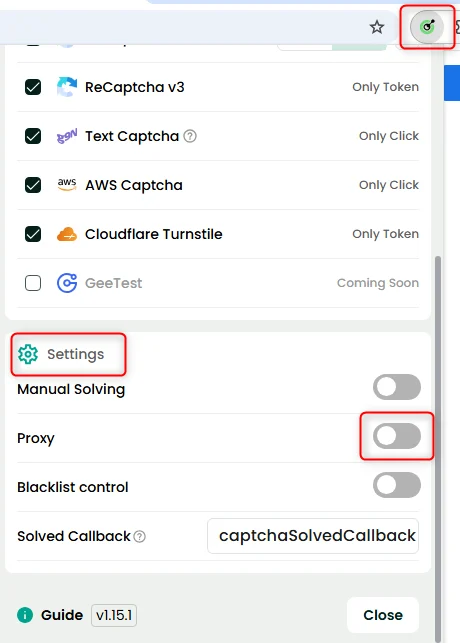 Step 2. Open Proxy Configuration