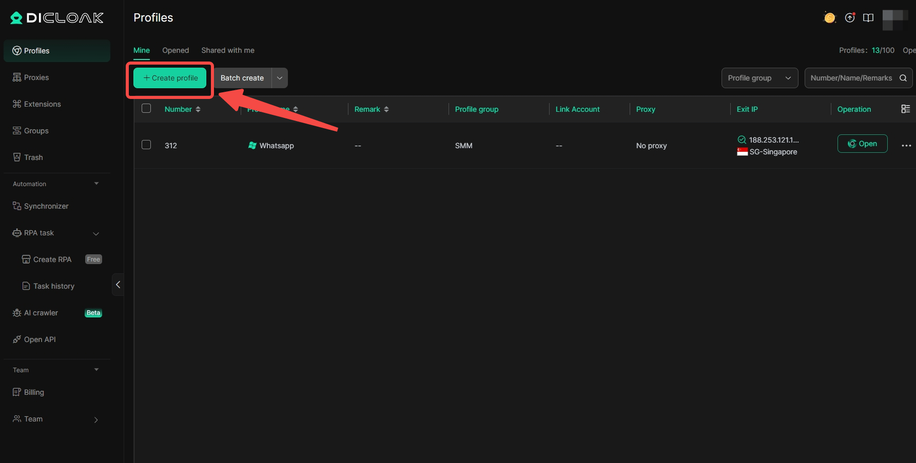 create-profile