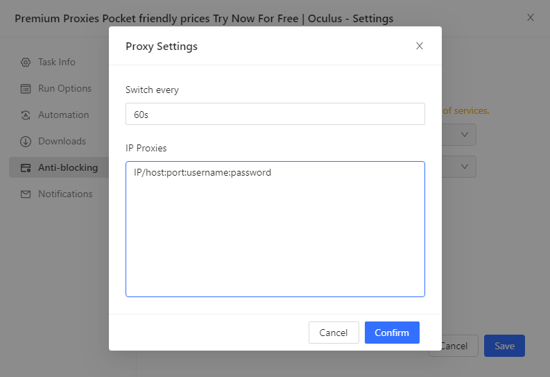 Octoparse Proxy Integration