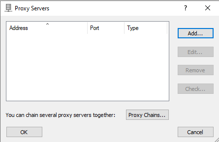 Proxifier Proxy Servers dialog with Add button highlighted