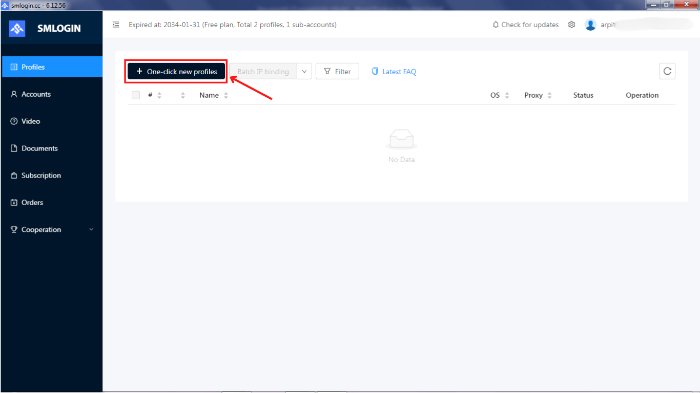 Installation and Account Login