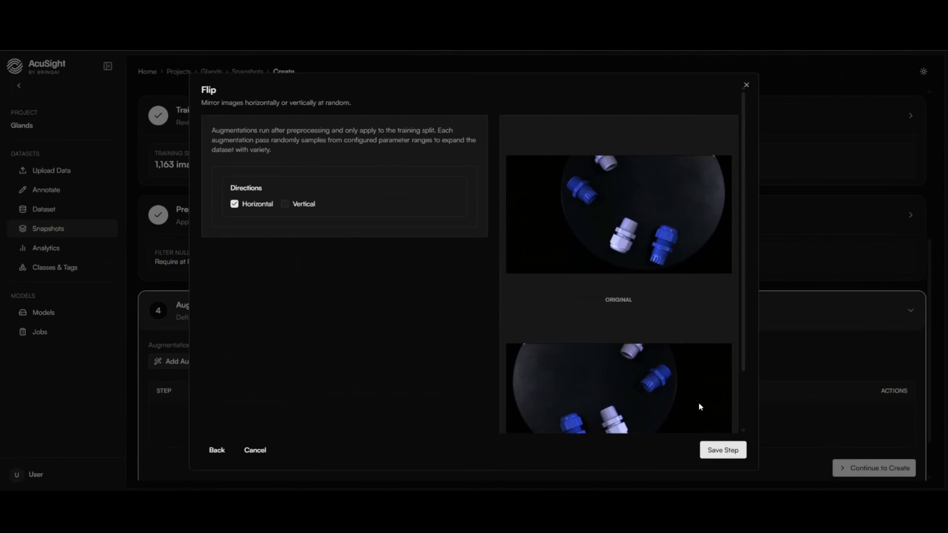 Augmentation steps