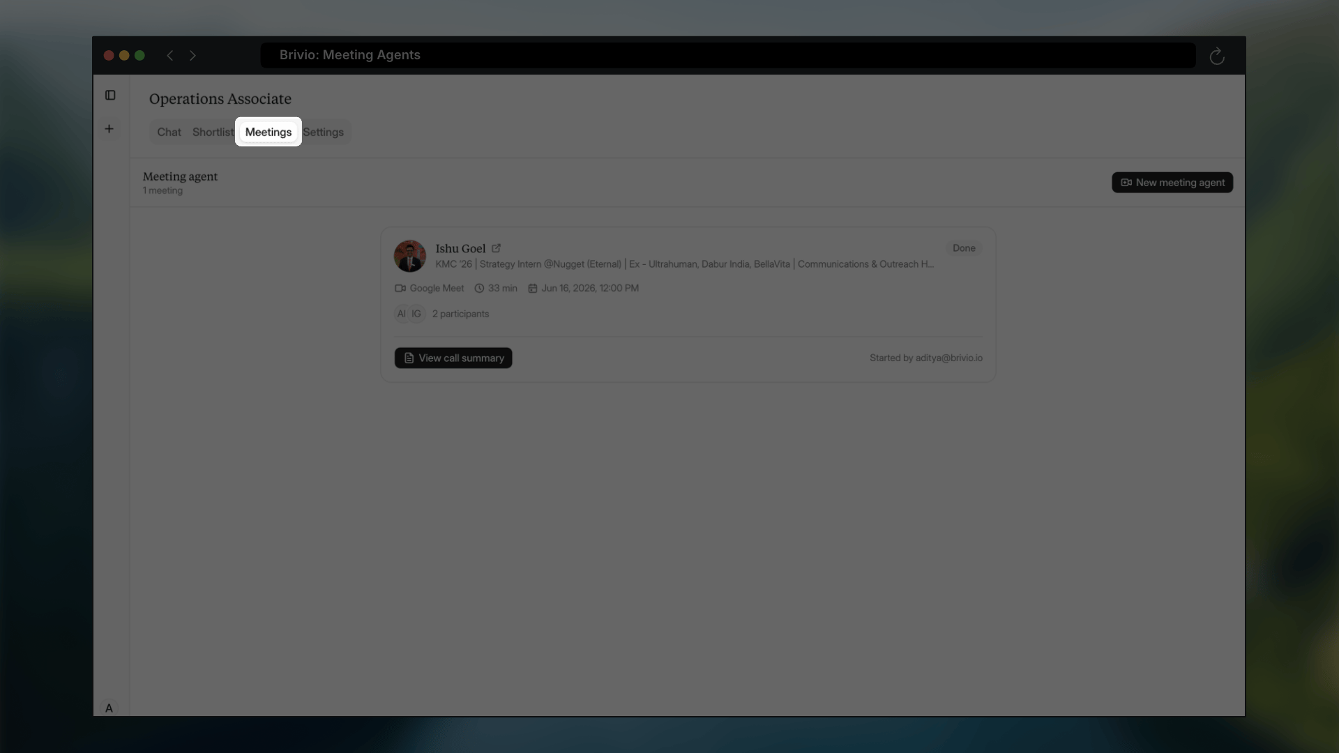 Meeting Agents overview