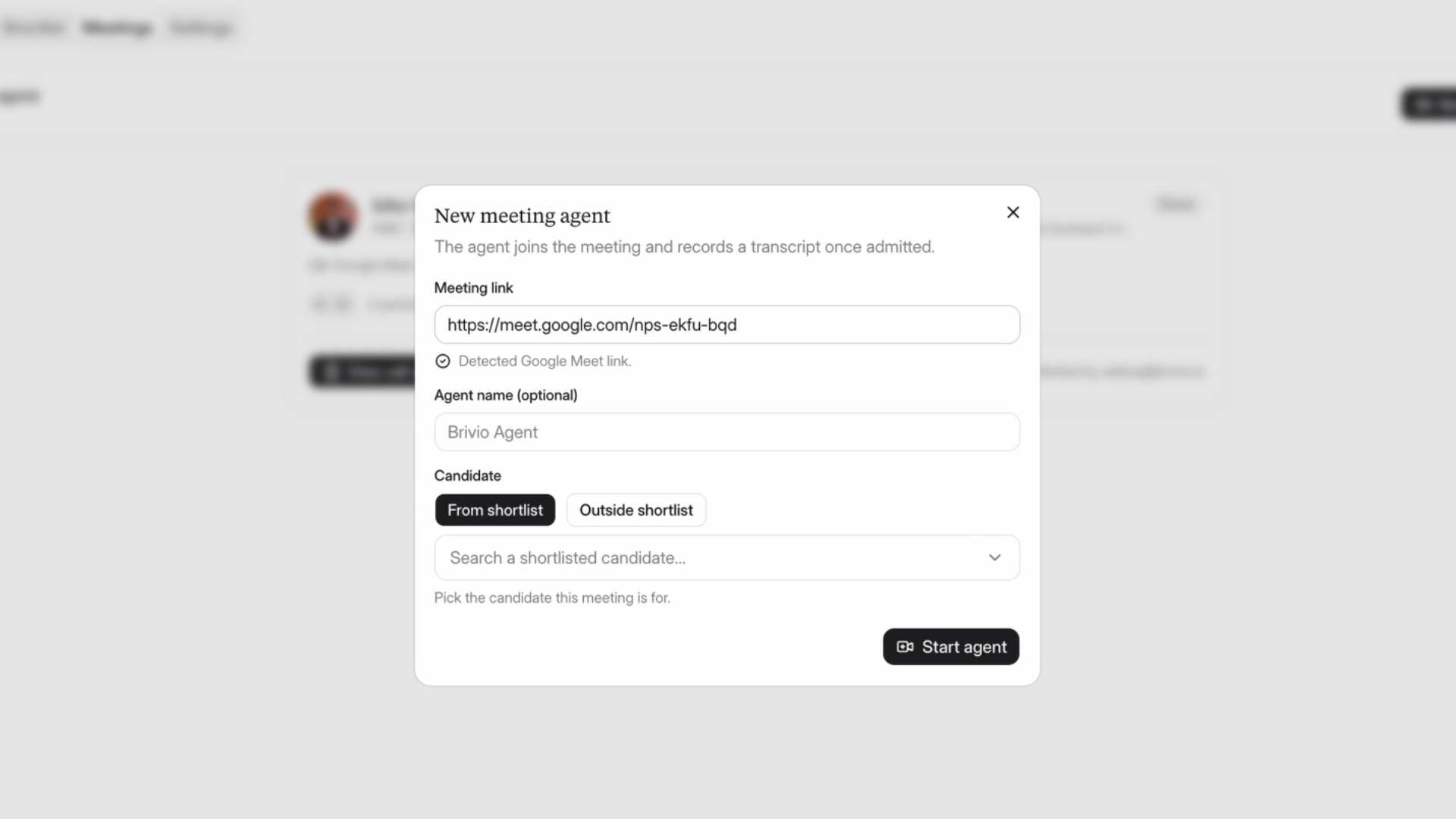 Paste meeting link