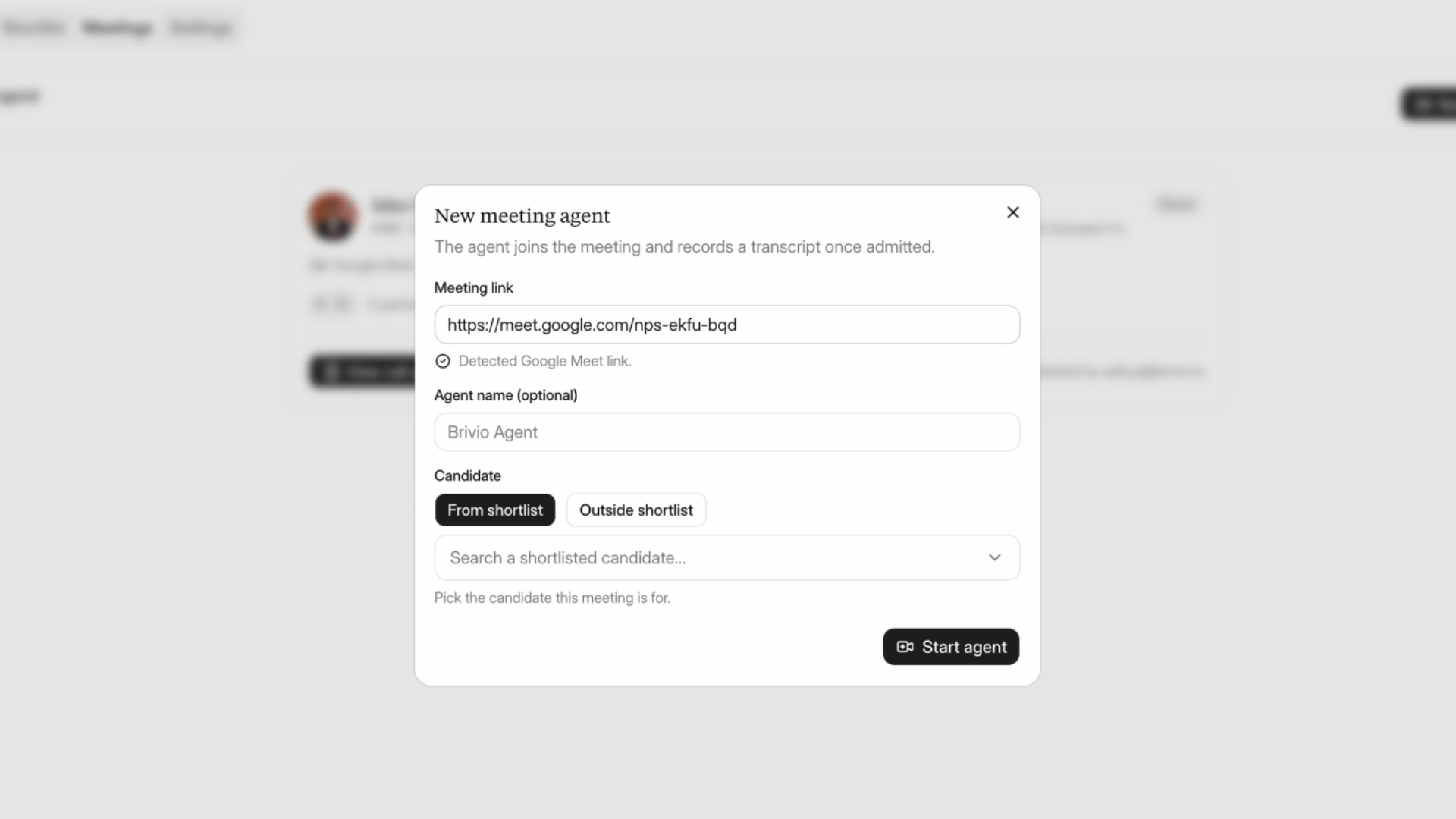 Paste meeting link