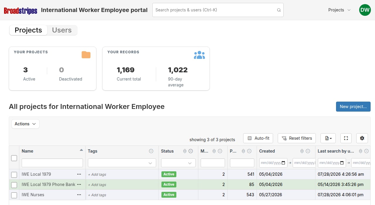Union portal header search bar