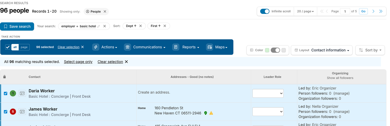 Search results for Basic Hotel with all matching workers selected