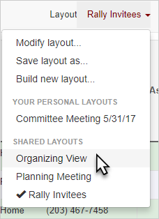 Return to Organizing view layout