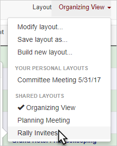 Select Rally Invitees layout