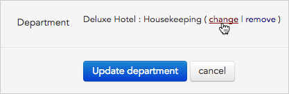 Change department link
