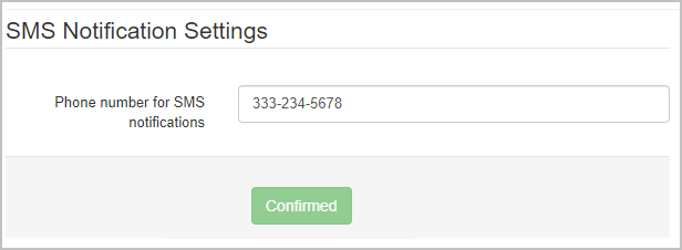 Your settings will update and show as confirmed.